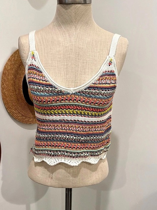 Cotton Emporium Tops - Cotton Emporium Multicolor Cropped Camisole Like New